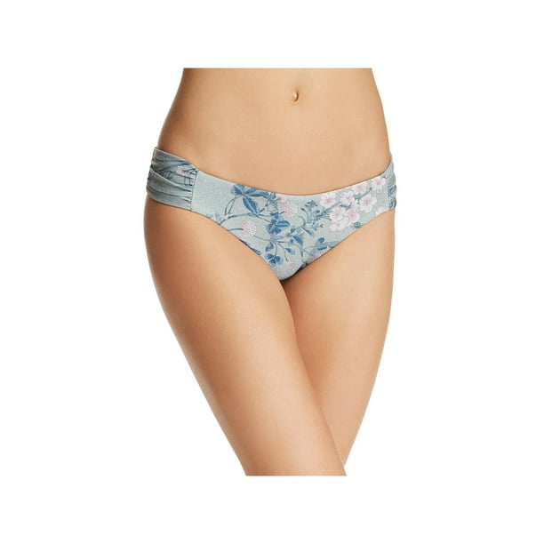 BECCA Womens Serene Metallic Botanical Print Swim Bottom Separates